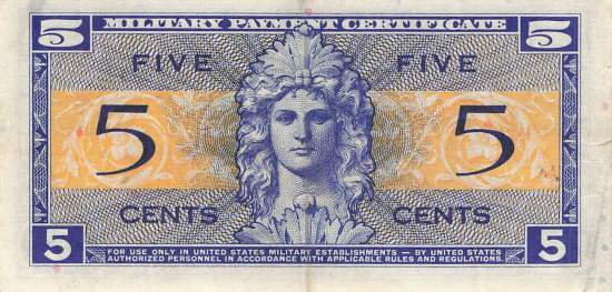 USA MPC Series 521 p.M29 5 Cents 1954 VF